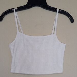 H&M White Fitted Camisole Crop Top